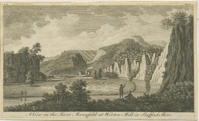Wetton - Manifold Valley: engraving by School English