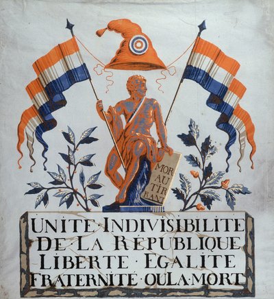 Death to the tyrant - Allegory of the Republic by School French