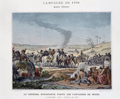 General Bonaparte visits the fountains of Moses - in “Victoires et Conquêtes des Armees Francaises”, Paris, n.d. by School French