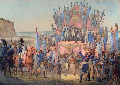 Military Festival at Boulogne with Napoleon Distributing Stars of the Legion of Honor by School French