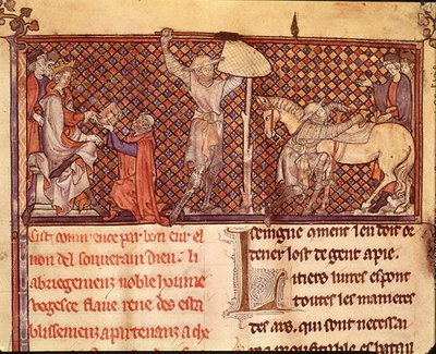 Jean de Meung (1240-1305) Offering His Book to the Count of Eu and the Departure of a Knight, from 