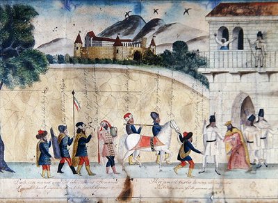 Description of the Legend of the Exchange of Land in Hungary to the Hungarians in Return for the Gift of a White Horse to the Moravian King Svatopluk by School Hungarian