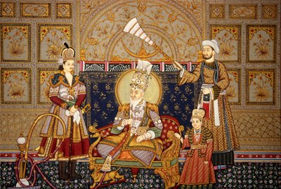 Miniature Painting of Mughal Emperor Shah Jahan by School Indian