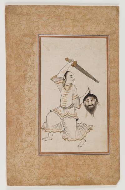 Mythical figure from an astrological manuscript by School Indian