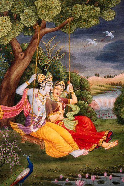 Radha Krishna Enjoying Jhoola by School Indian