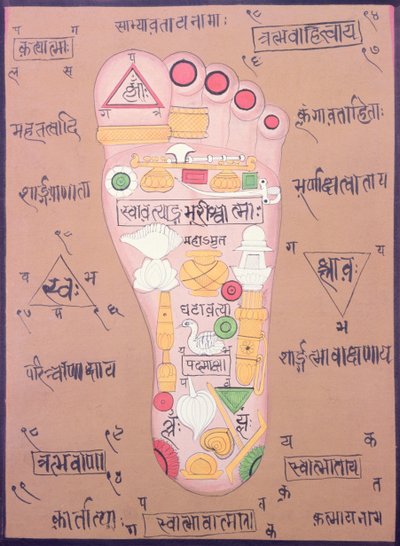 Tantric Diagram of the Right Foot by School Indian