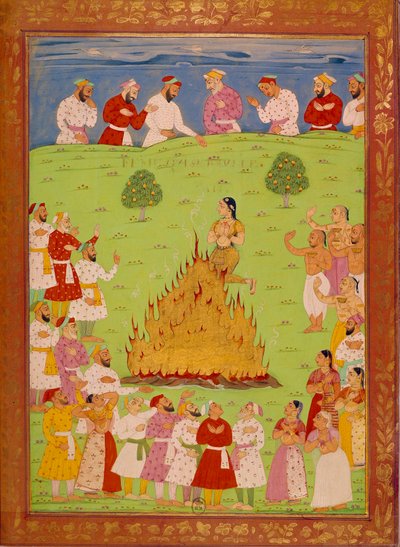 Woman of Radja Jasingle Sacrificing Herself by School Indian