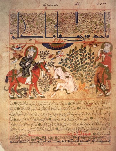 A man is pricked by a snake, Illustration from the 