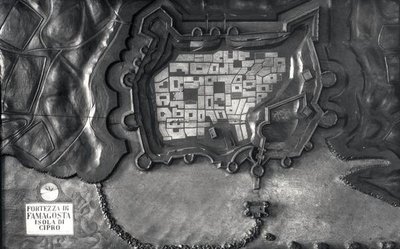 A relief map of the Fortress of Famagosta on the Island of Cyprus in the 17th century by School Italian
