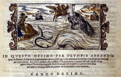Scene of the chivalrous poem of Orlando Furioso (The Furious Roland) by Ludovico Ariosto by School Italian