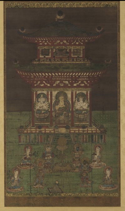 Horokaku Mandara: The Buddha and attendant divinities, Heian Period by Japanese School