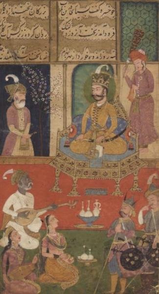 An amorous assignment (Johnson Album XI no.16 numbered 23, c.1760) by School Mughal