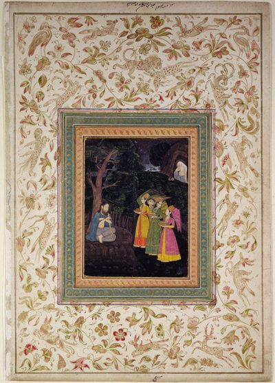 Sultan Ibrahim Adham of Balkh with Angels, Johnson Album VI, no.5, c.1770-80 by School Mughal