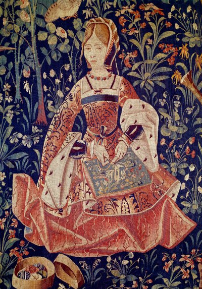 Hanging of seigneurial life: Embroidery (detail) by School Netherlandish