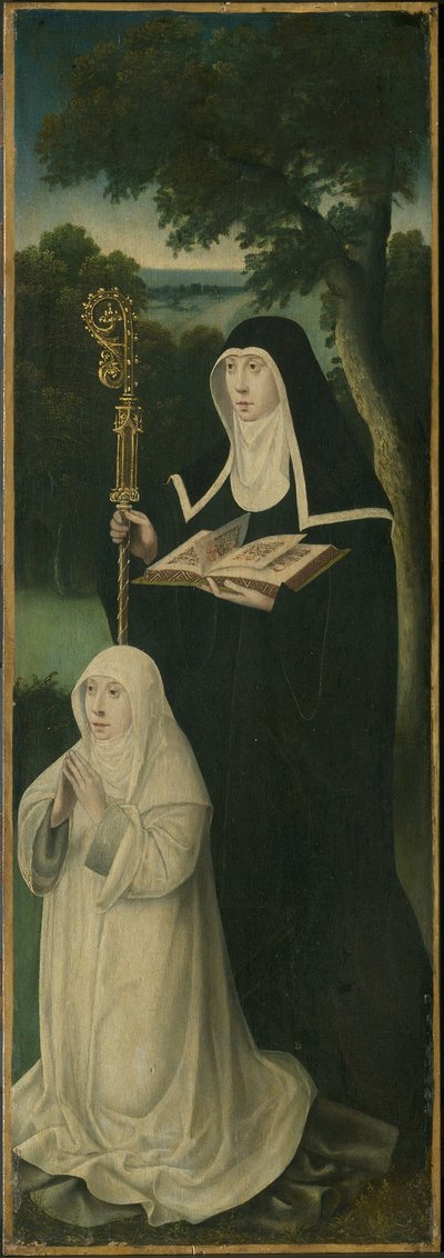 Saint Gertrude of Nivelles and an Augustinian Canoness by School Netherlandish
