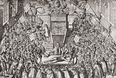 Students Attending an Anatomy Class at Leiden University by School Netherlandish