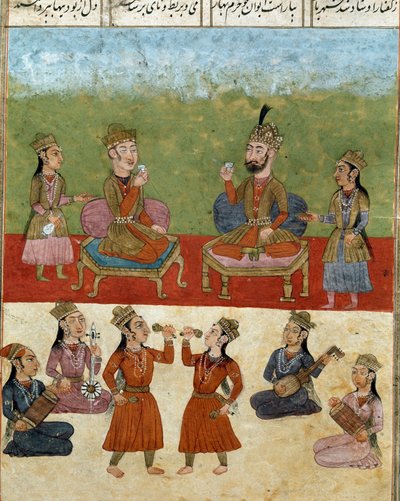 Concert and Entertainment in a Harem from the Shahnameh by School Persian