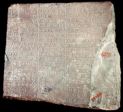 Mesopotamia: Limestone Stele with Inscriptions in Akkadian by School Persian