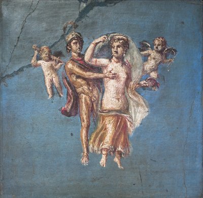 Mars and Venus on a Blue Background, Herculaneum by School Roman