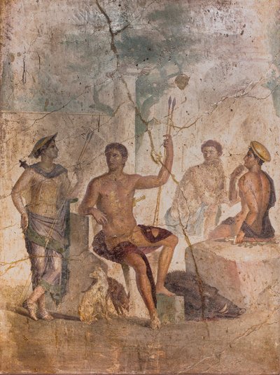 Meleager and Atalanta, Pompeii by School Roman