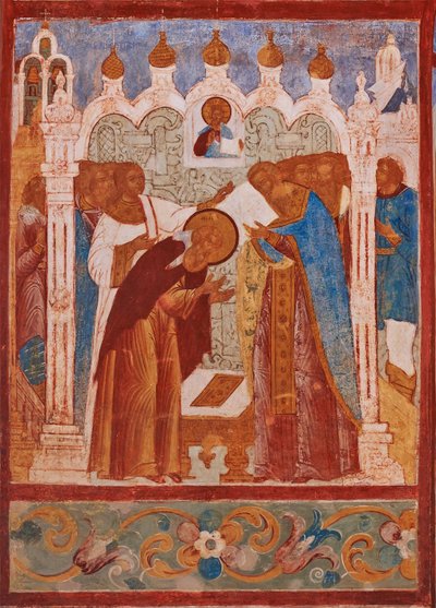 Monastic Consecration of Saint Abraham of Rostov by School Russian