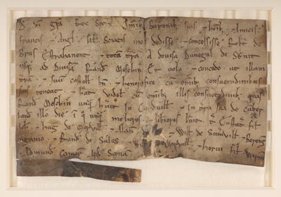 Grant of David I, king of Scots (d. 1153), to Robert de Brus, granting him Annandale by School Scottish