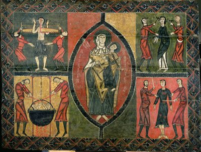 Altar Depicting St. Quirze and St. Julita with Scenes of Martyrdom by School Spanish