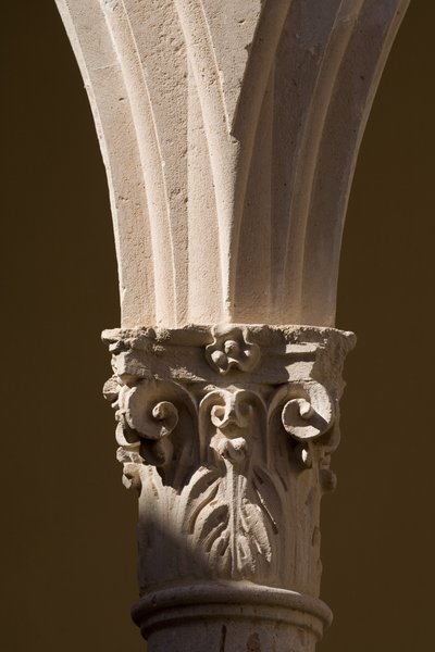 Detail of a column in the cloister of the Convent of Santo Domingo by School Spanish