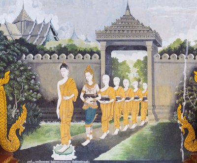 Fresco Depicting a Scene from the Life of Buddha, Wat Phra That Doi Suthep Temple by School Thai