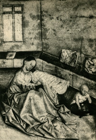 Madonna and child in an interior by School of Konrad Witz