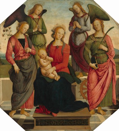Madonna and Child with Two Angels, Saint Rose, and Saint Catherine of Alexandria by School of Perugino