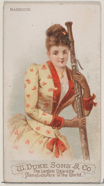 Bassoon, from the Musical Instruments series N82 for Duke brand cigarettes, 1888 by Schumacher and Ettlinger