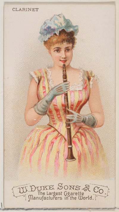 Clarinet, from the Musical Instruments series N82 for Duke brand cigarettes, 1888 by Schumacher and Ettlinger