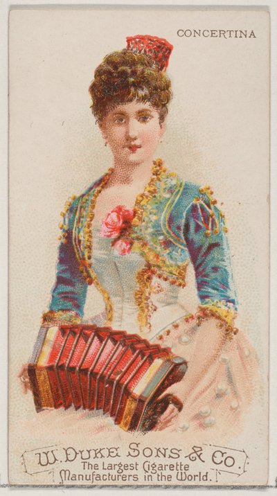 Concertina, from the Musical Instruments Series N82 for Duke Brand Cigarettes by Schumacher and Ettlinger