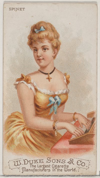 Spinet, from the Musical Instruments series N82 for Duke brand cigarettes, 1888 by Schumacher and Ettlinger