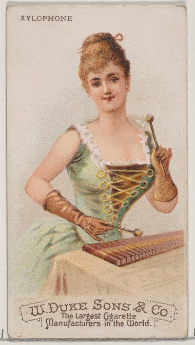 Xylophone, from the Musical Instruments series N82 for Duke brand cigarettes, 1888 by Schumacher and Ettlinger