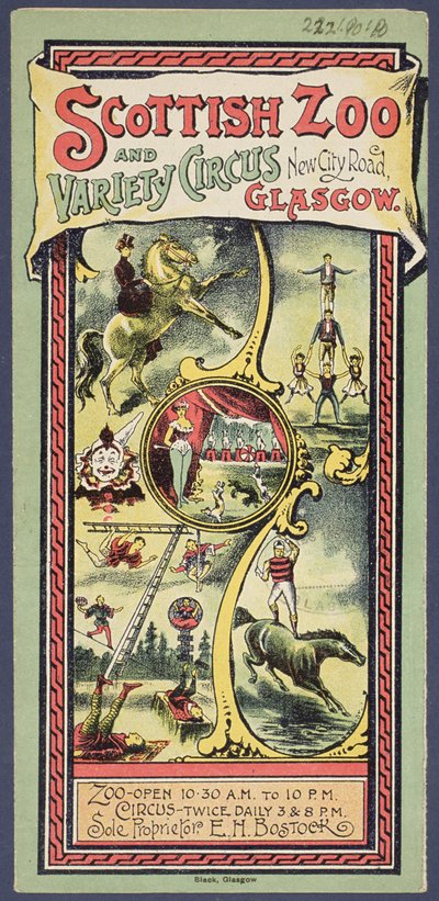 Publicity leaflet for the Scottish Zoo and Variety Circus, c.1890 by Scottish School
