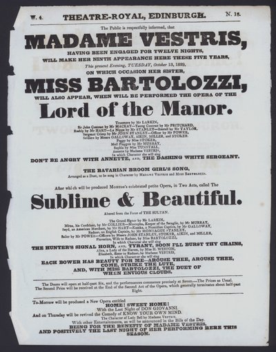 Theatre Programme for the Theatre Royal, Edinburgh by Scottish School