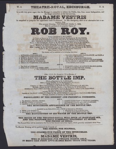 Theatre programme for the Theatre Royal, Edinburgh by Scottish School