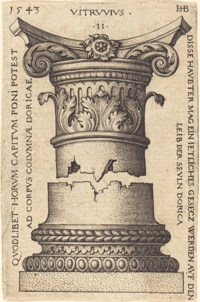 Capital and Base of a Column by Sebald Beham