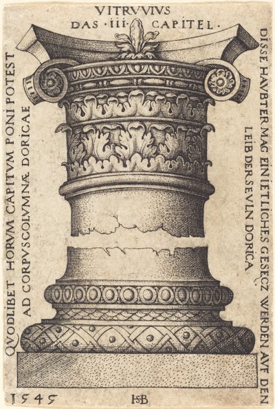 Capital and Base of a Column by Sebald Beham