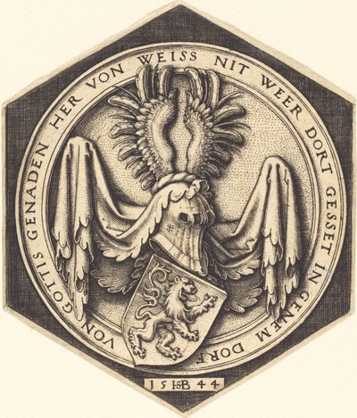Coat of Arms with a Lion by Sebald Beham