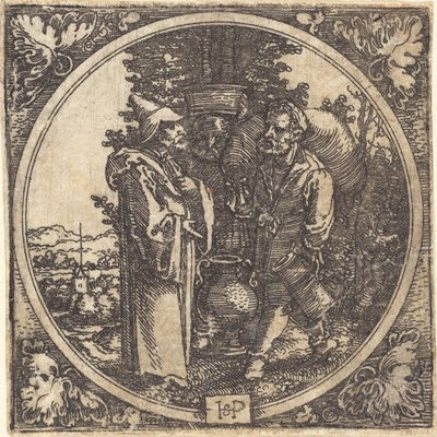 Gentleman and Two Servants, or Solon and Two Peasants by Sebald Beham