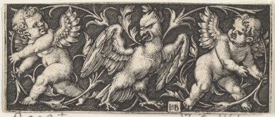 Horizontal Panel with an Eagle Flanked by Two Genii by Sebald Beham