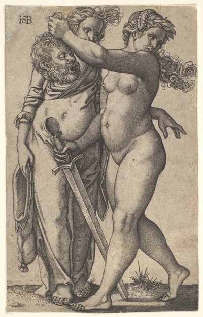 Judith Walking to the Left with the Head of Holofernes in Her Right Hand and a Sword by Sebald Beham