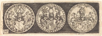 Three Medals with Coats of Arms by Sebald Beham