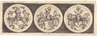 Three Medals with Coats of Arms by Sebald Beham