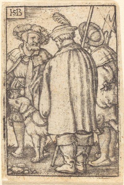 Three Soldiers and a Dog by Sebald Beham