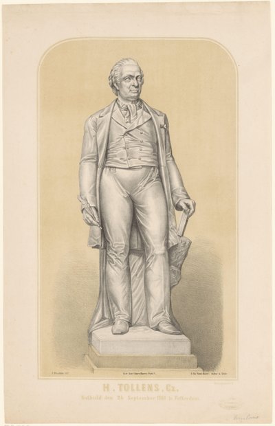 Statue of Hendrik Tollens (title on object: H. Tollenz, Cz, Unveiled on September 24, 1860 in Rotterdam) by Sebastiaan Theodorus Voorn Boers