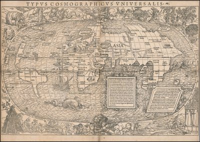 1532 Map of the World by Sebastian Münster by Sebastian Munster